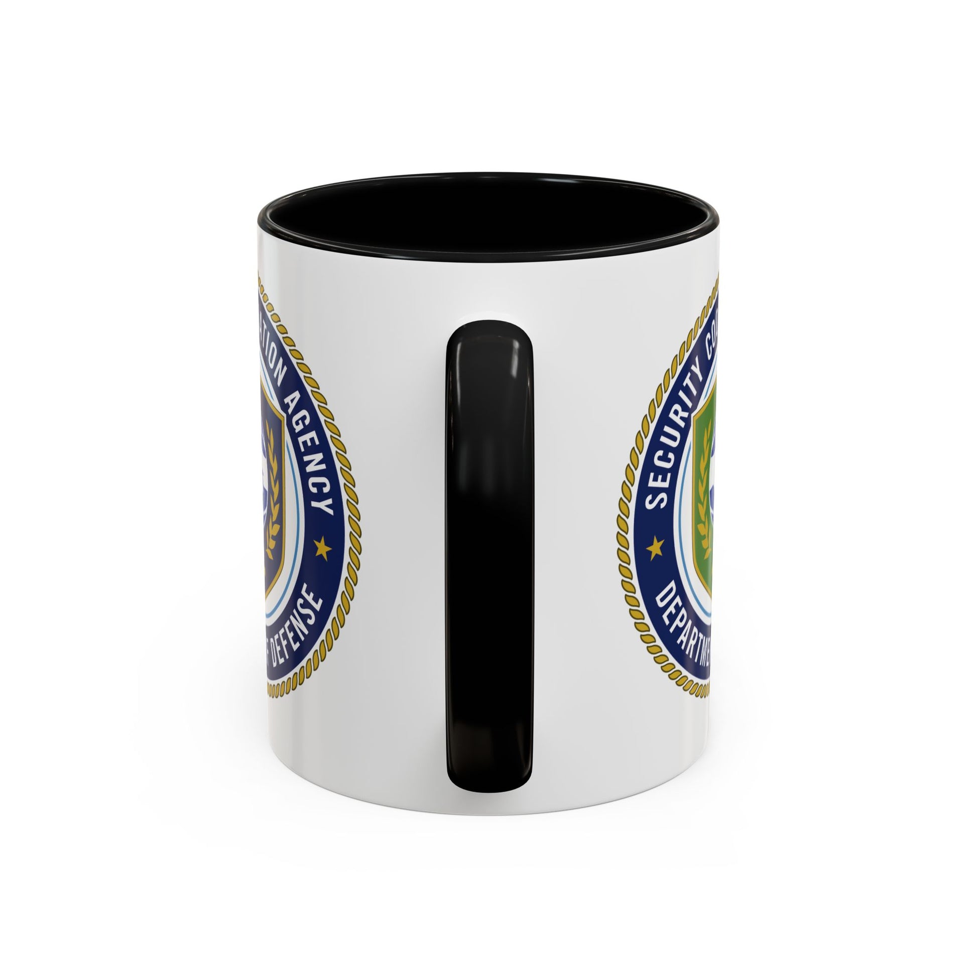 Defense Security Cooperation Agency Coffee Mug - Double Sided Print, Black Accent White Ceramic, 11oz by TheGlassyLass.com