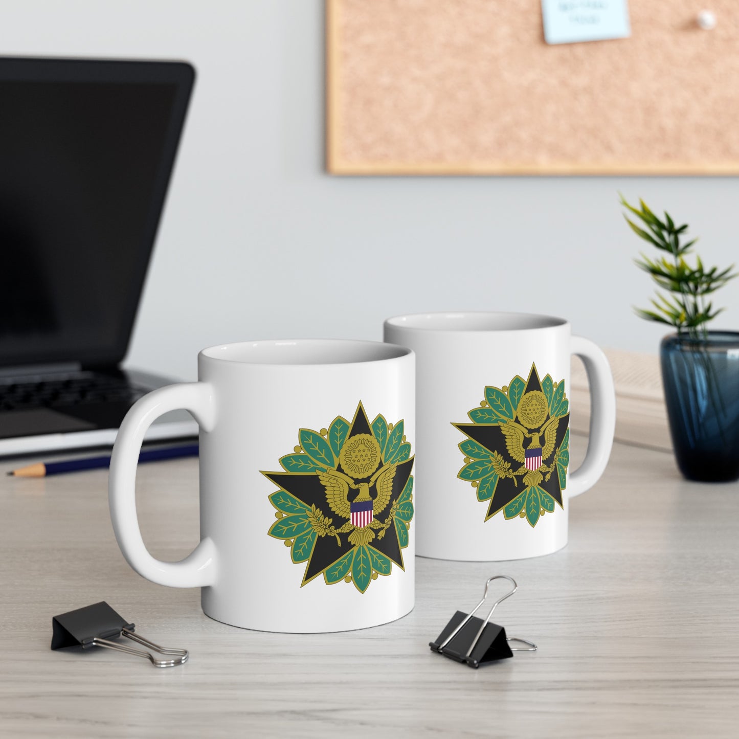 US Army General Staff - Double Sided White Ceramic Coffee Mug 11oz by TheGlassyLass.com