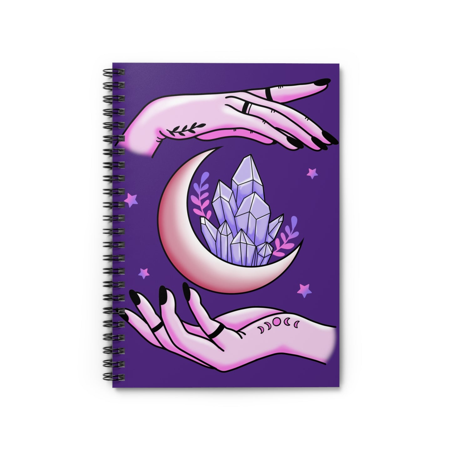 Amethyst Moon Crystals - I Love You: Spiral Notebook - Log Books - Journals - Diaries - and More Custom Printed by TheGlassyLass