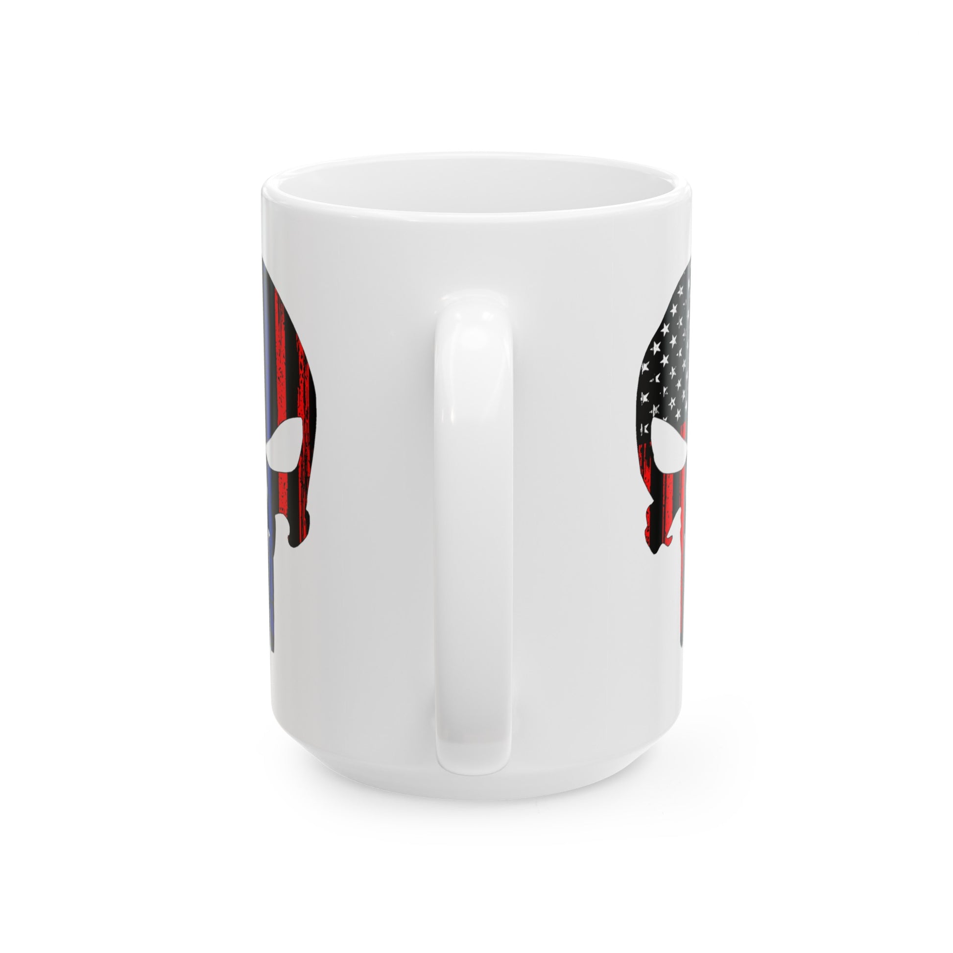 Blue Lives Matter Coffee Mug - Double Sided White Ceramic 15oz by TheGlassyLass.com