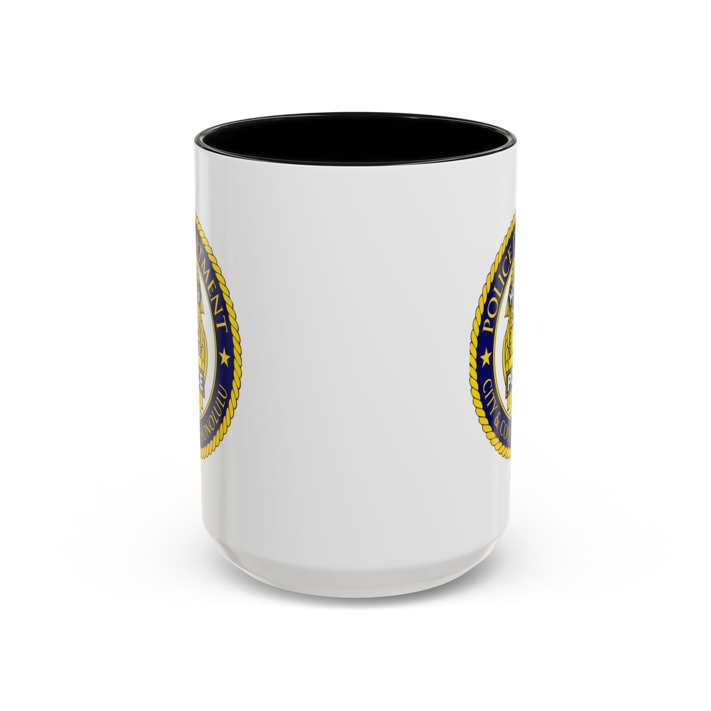 Honolulu Police Department Coffee Mug - Double Sided Print, Black Accent White Ceramic, 15oz by TheGlassyLass.com
