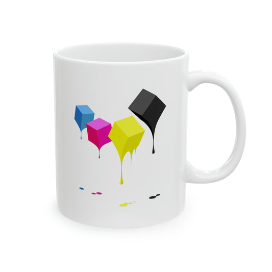 Molten Colors Mug - Double Sided White Ceramic 11oz by TheGlassyLass.com