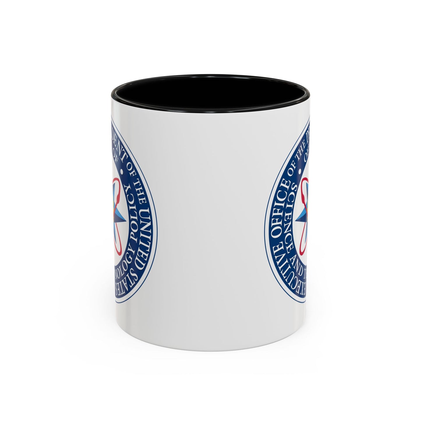 Executive Office of the President of the United States Science and Technology Policy Coffee Mug - Double Sided Print, Black Accent White Ceramic, 11oz by TheGlassyLass.com