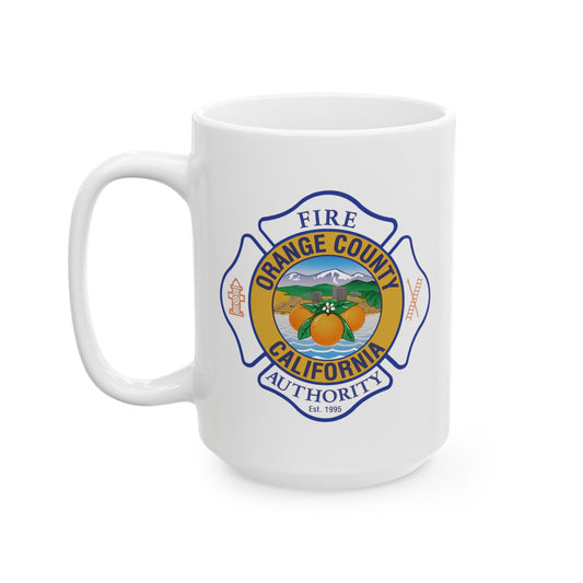 Orange County Fire Authority Coffee Mug - Double Sided White Ceramic 15oz by The GlassyLass