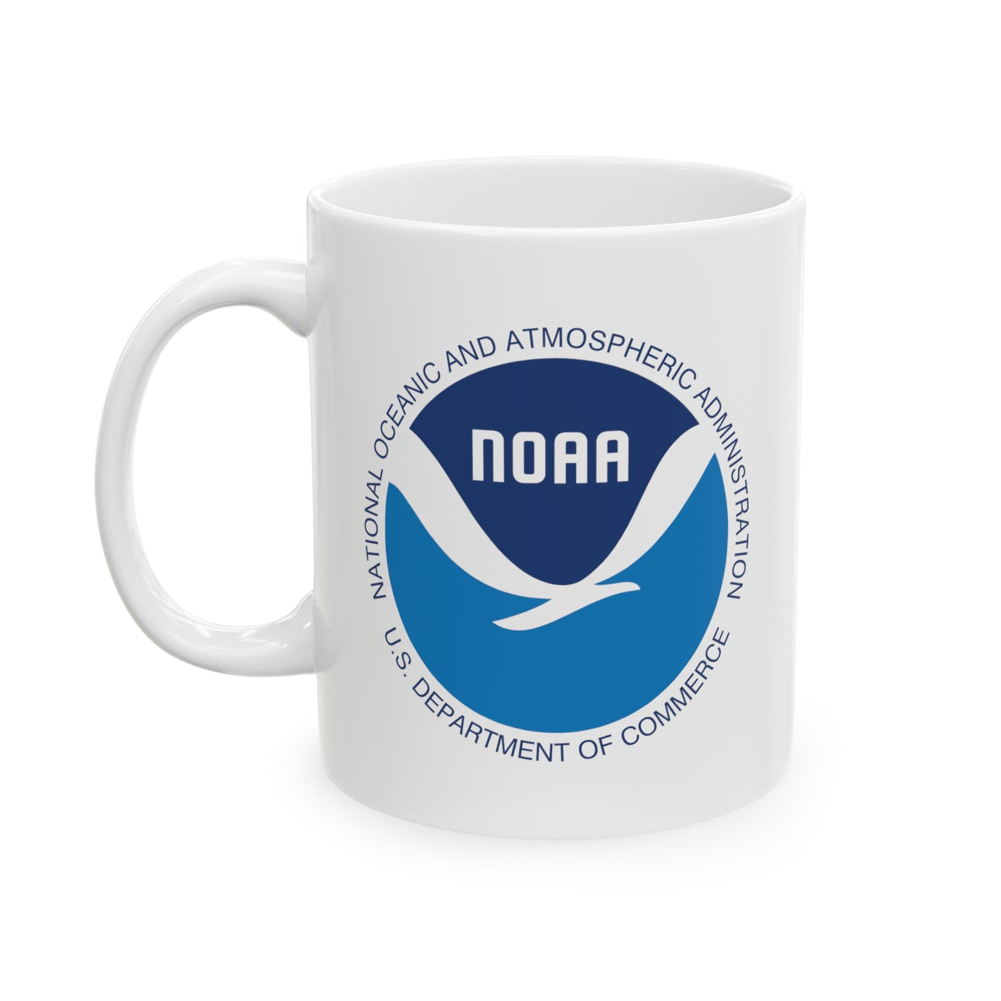 NOAA Logo Coffee Mug - Double Sided White Ceramic 11oz by TheGlassyLass.com