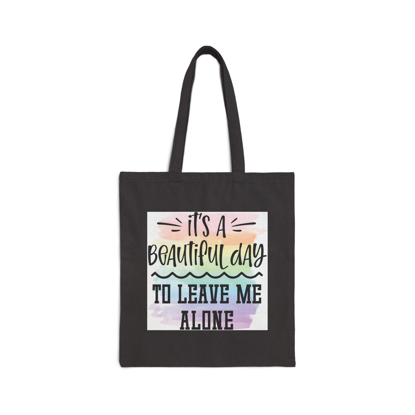 Leave Me Alone Logo Tote Bag - Heavyweight 100% Cotton Canvas by TheGlassyLass.com