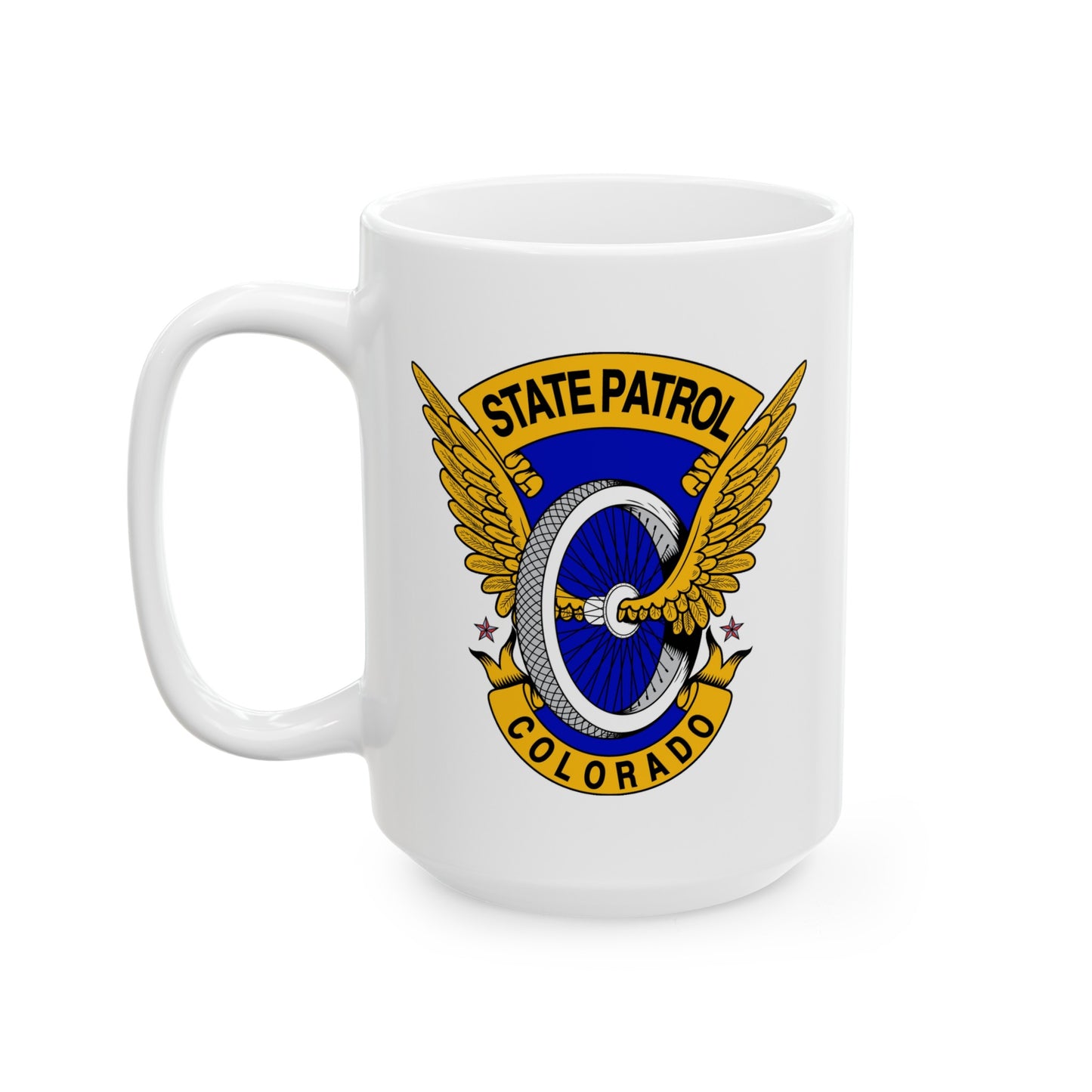 Colorado State Patrol Coffee Mug - Double Sided White Ceramic 15oz by TheGlassyLass.com