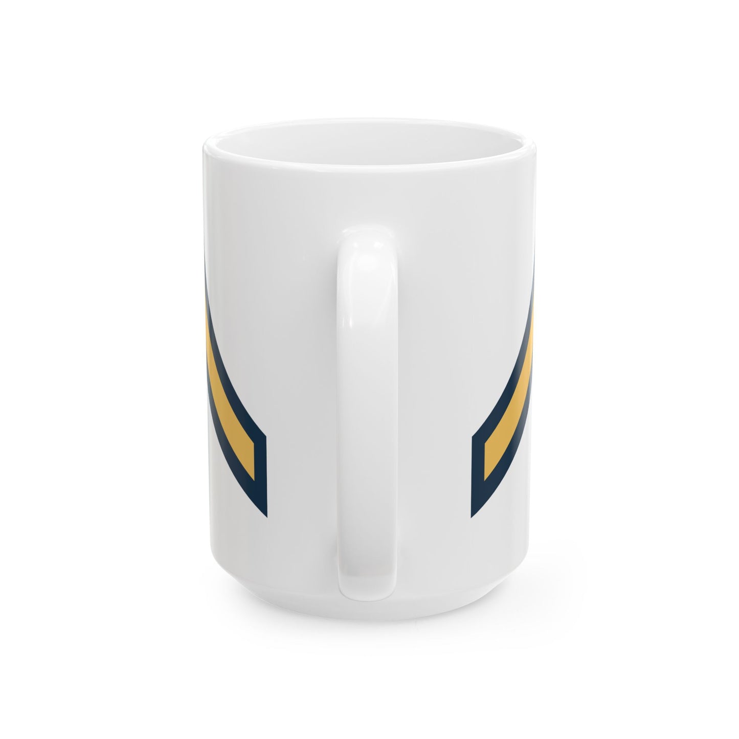US Army Private (E-2) Stripes Coffee Mug - Double Sided Print, White Ceramic, 15oz by TheGlassyLass.com