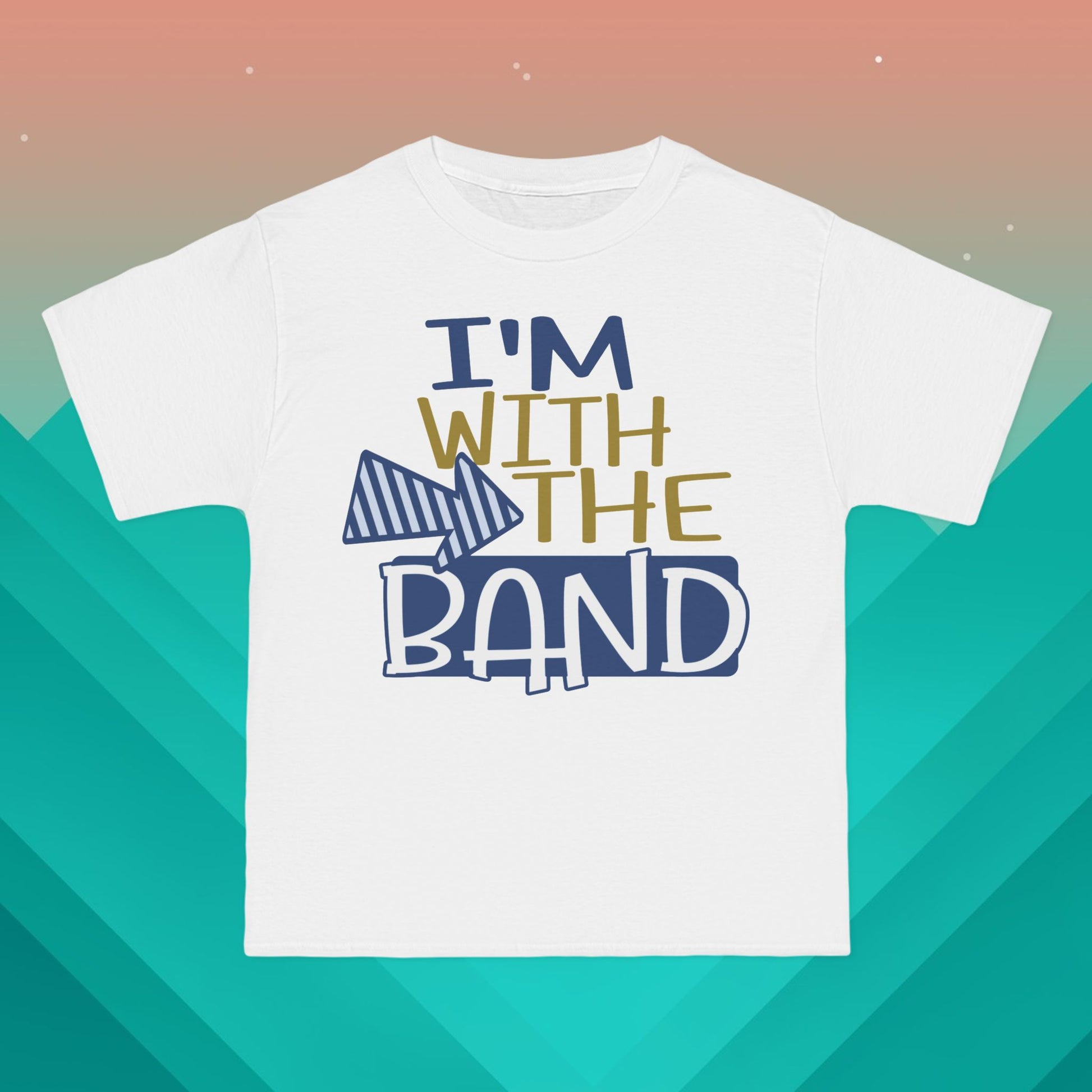 I'm With The Band T-Shirt: (Hanes Beefy-T 100% Preshrunk Cotton Custom Printed by TheGlassyLass.com