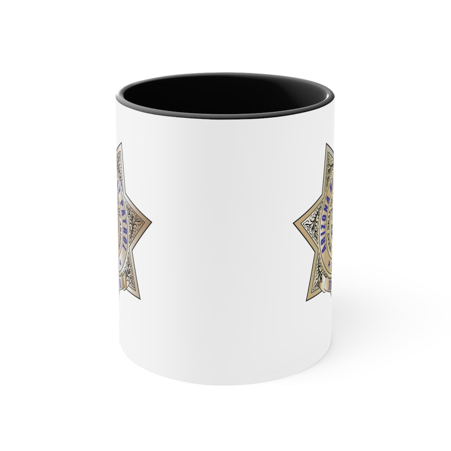 Arizona Highway Patrol Trooper Coffee Mug - Doubled Sided Black Accent White Ceramic 11oz by TheGlassyLass.com