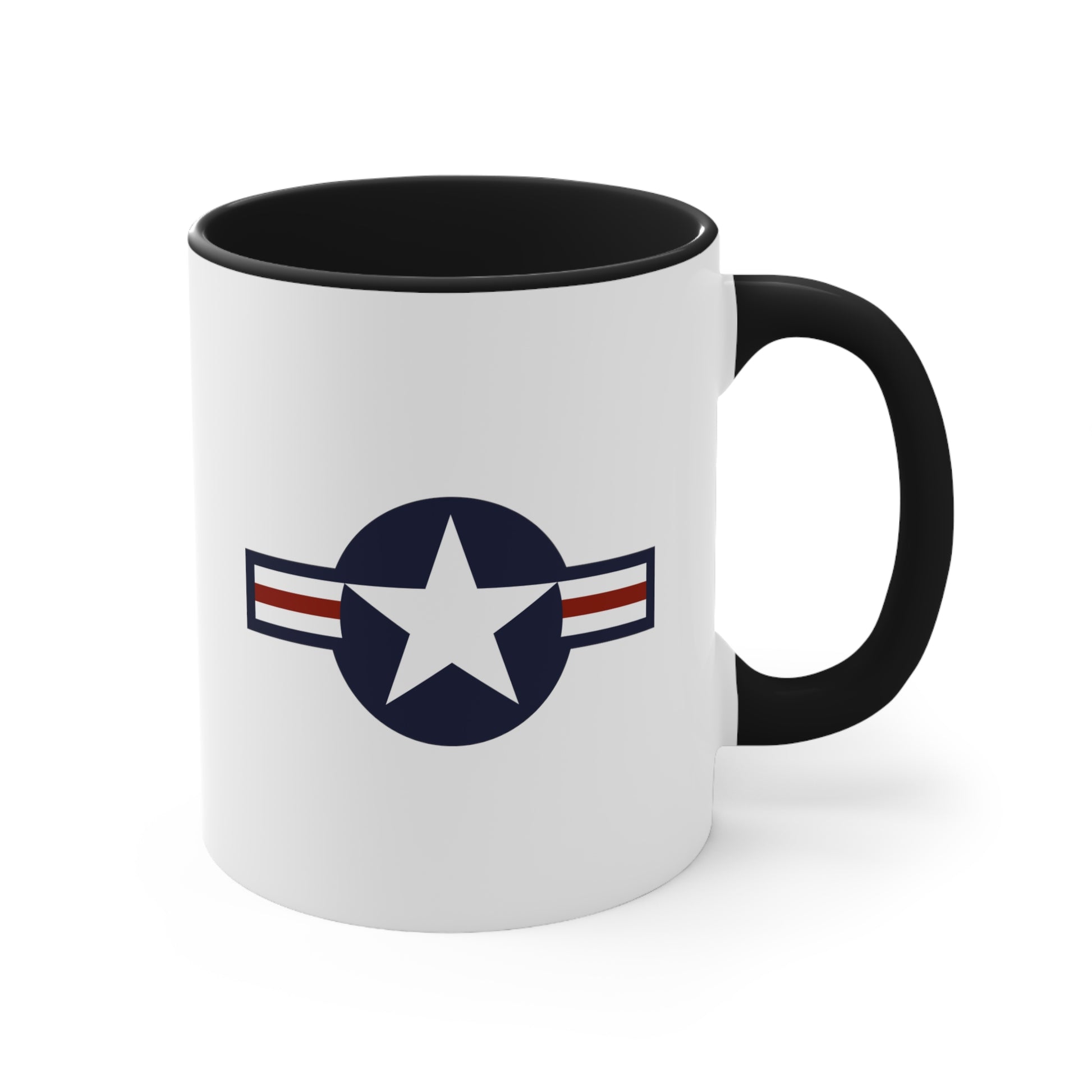 US Air Force Roundel Coffee Mug - Double Sided Black Accent Ceramic 11oz - by TheGlassyLass.com