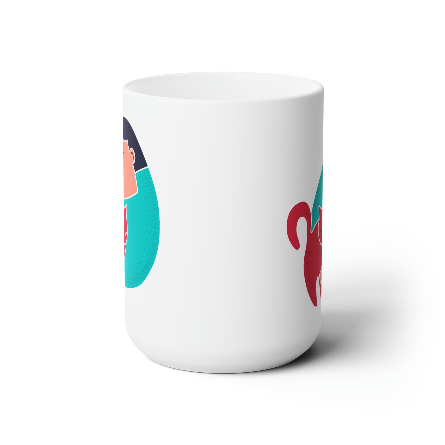Morning Purr Coffee Mug - Double Sided White Ceramic 15oz by TheGlassyLass.com
