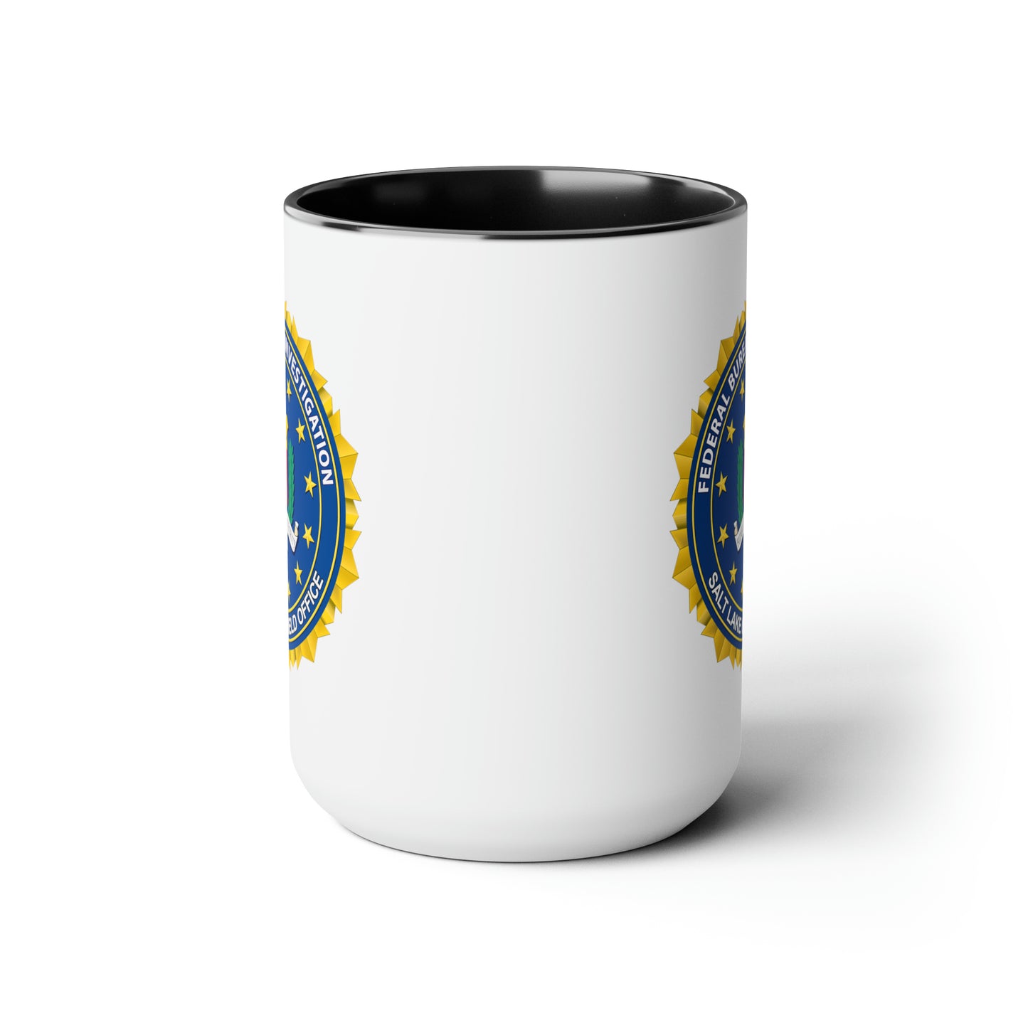 The FBI Salt Lake City Field Office Coffee Mug - Double Sided Black Accent Ceramic 15oz by TheGlassyLass.com