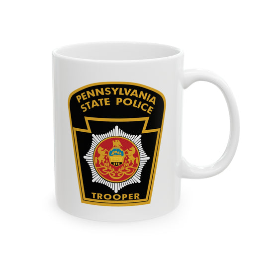 Pennsylvania State Police Trooper Coffee Mug - Double Sided White Ceramic 11oz by TheGlassyLass.com