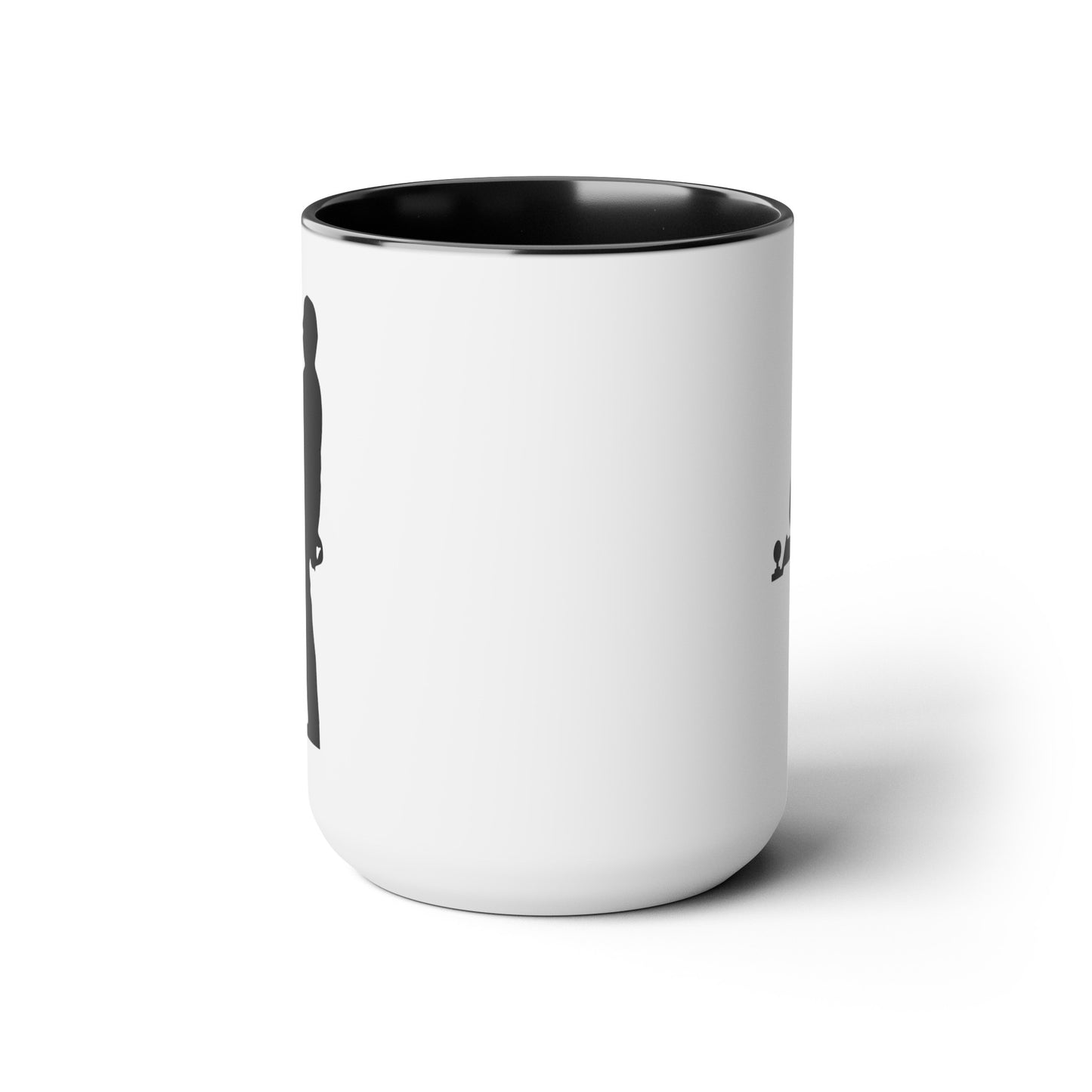 Hitchcock Presents Coffee Mug - Double Sided Black Accent White Ceramic 15oz by TheGlassyLass.com