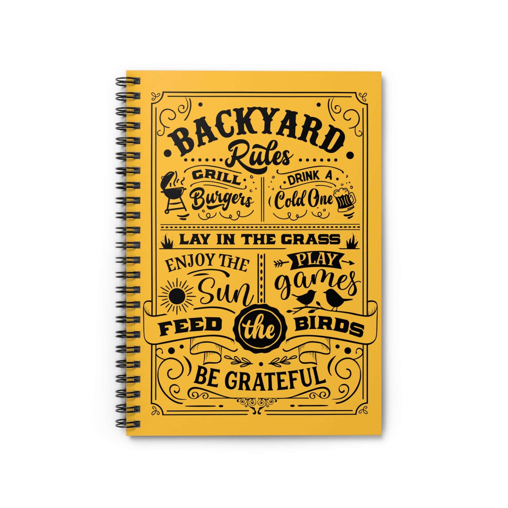 Backyard Rules: Spiral Notebook - Log Books - Journals - Diaries - and More Custom Printed by TheGlassyLass