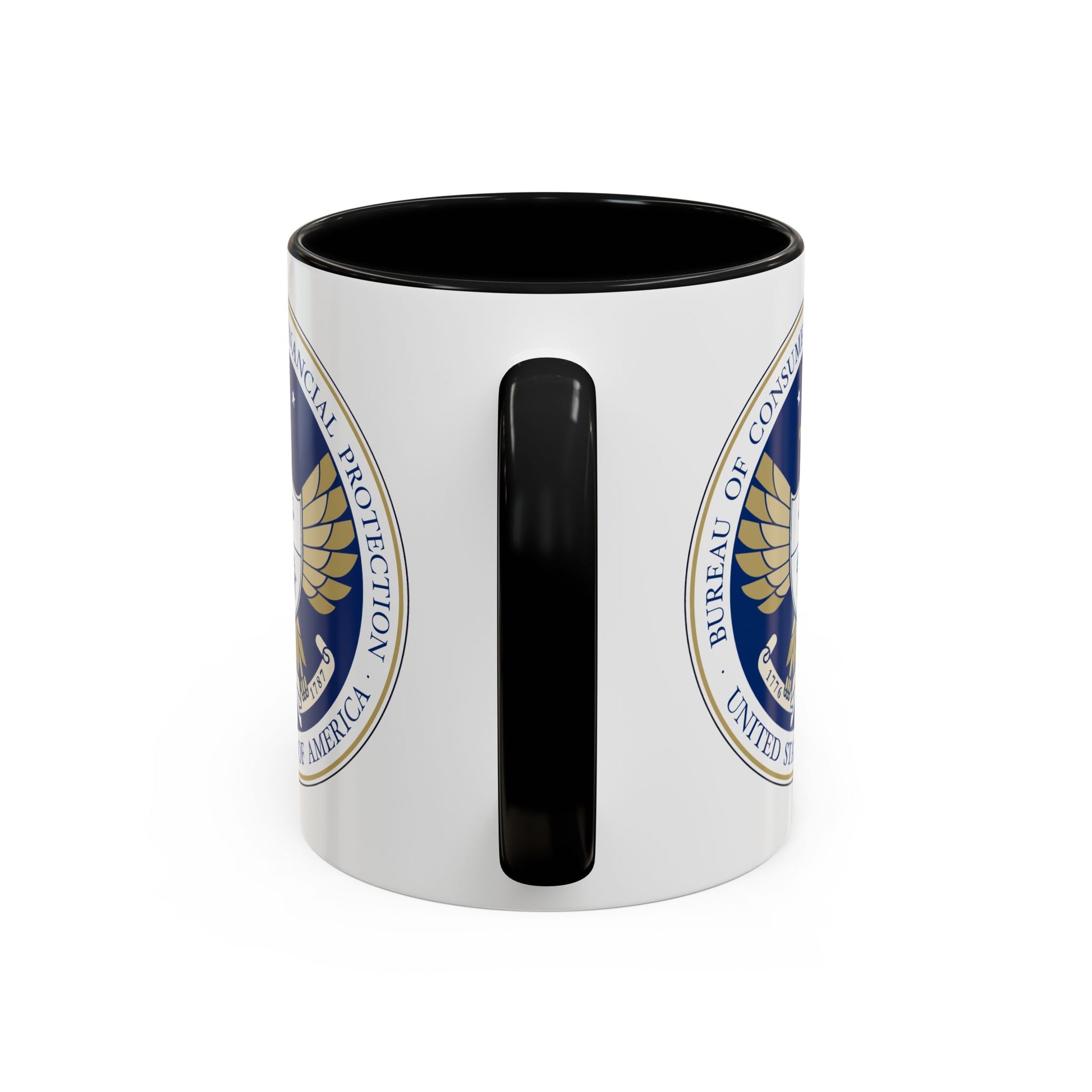 Consumer Financial Protection Bureau Seal Coffee Mug - Double Sided Print, Black Accent White Ceramic, 11oz by TheGlassyLass.com