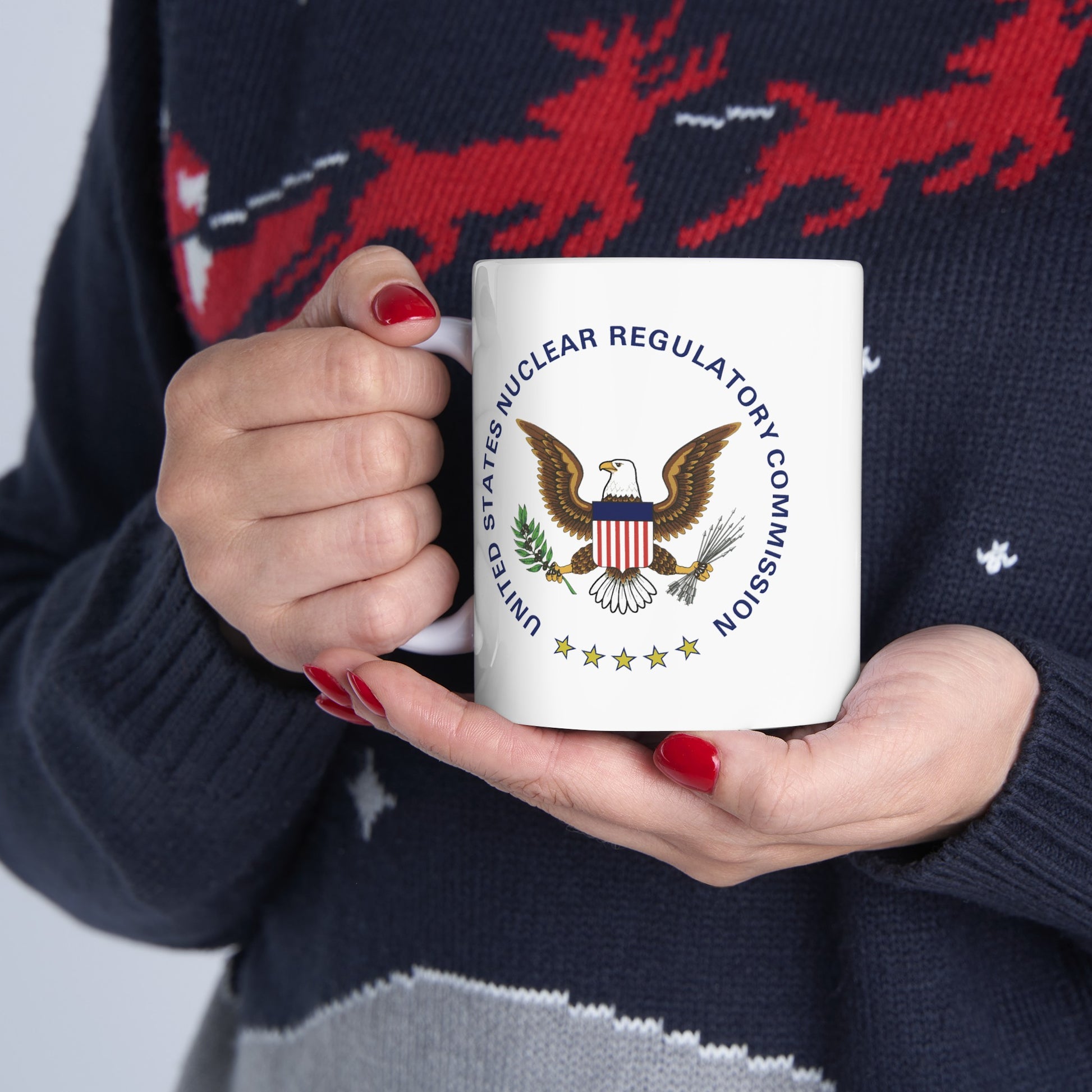 US NRC Coffee Mug - Double Sided White Ceramic 11oz by TheGlassyLass.com