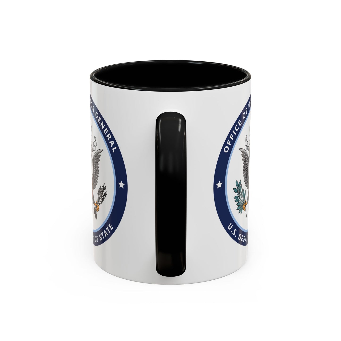 Office of Inspector General Seal Coffee Mug - Double Sided Print, Black Accent White Ceramic, 11oz by TheGlassyLass.com