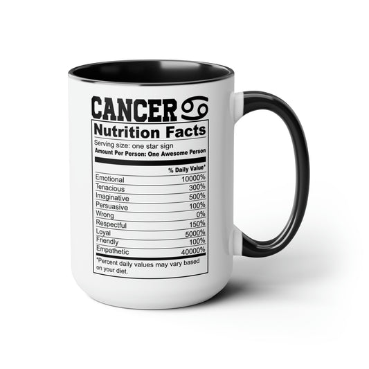 Cancer Tarot Card Coffee Mug - Double Sided Black Accent Ceramic 15oz by TheGlassyLass.com