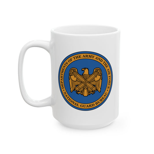 National Guard Bureau Seal Coffee Mug - Double Sided Print, White Ceramic, 15oz by TheGlassyLass.com
