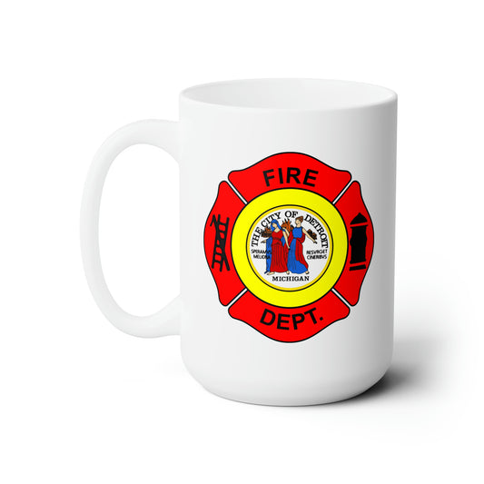 Detroit Fire Department Coffee Mug - Double Sided White Ceramic 15oz by TheGlassyLass.com