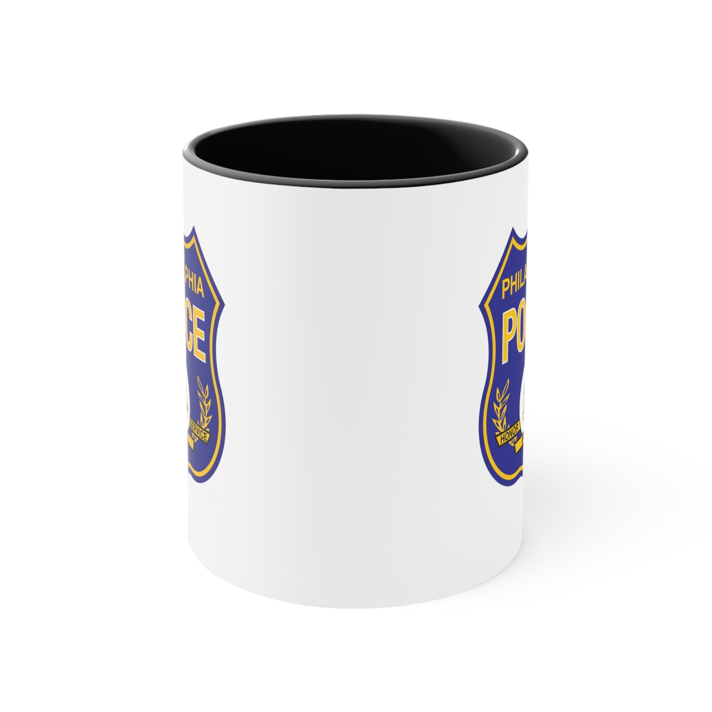 Philadelphia Police Coffee Mug - Double Sided Black Accent White Ceramic 11oz by TheGlassyLass.com
