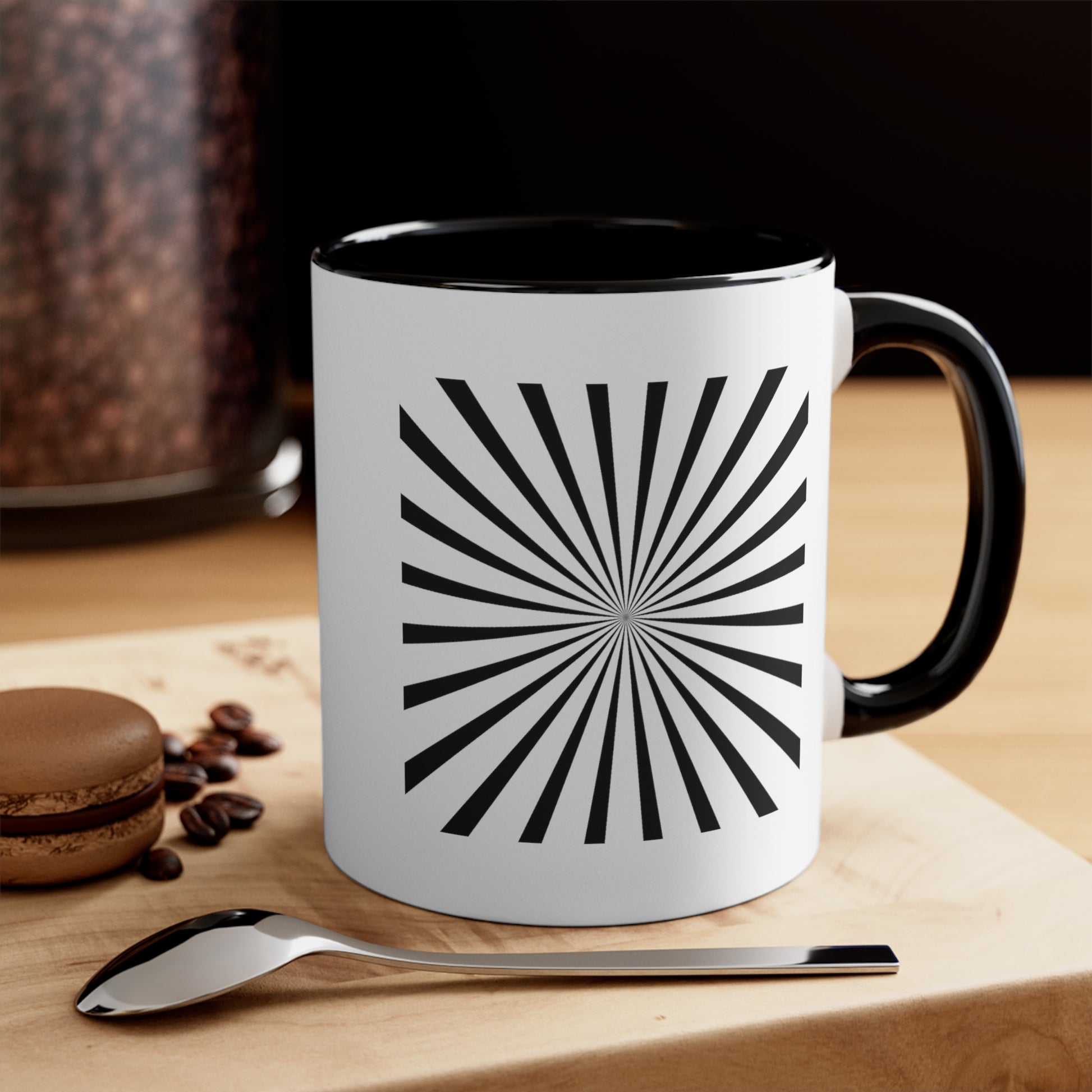 Hypnotize Coffee Mug - Duble Sided Black Accent White Ceramic 11oz by TheGlassyLass.com