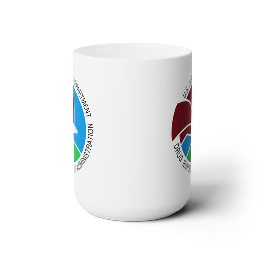 DEA Coffee Mug - Double Sided White Ceramic 15oz by TheGlassyLass.com