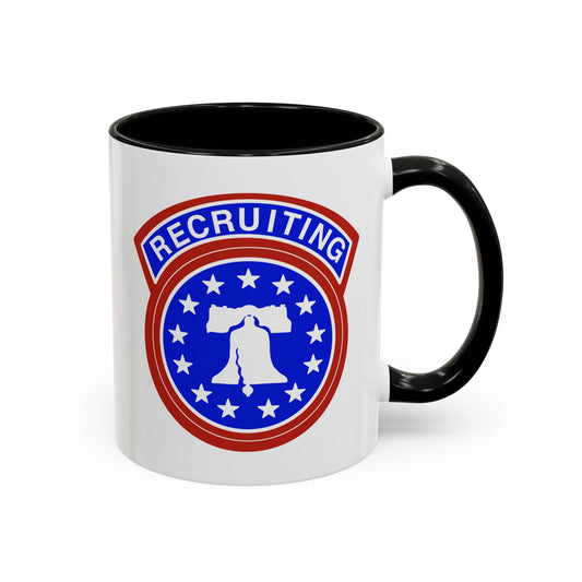 Army Recruiting Coffee Mug - Double Sided Black Accent White Ceramic 11oz - Custom Printed by TheGlassyLass.com