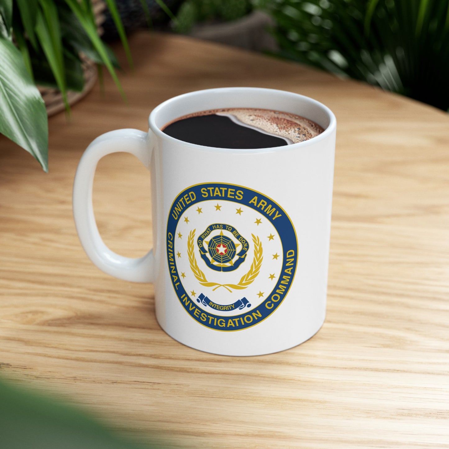 Army CIC Seal Coffee Mug - Double Sided White Ceramic 11oz by TheGlassyLass.com