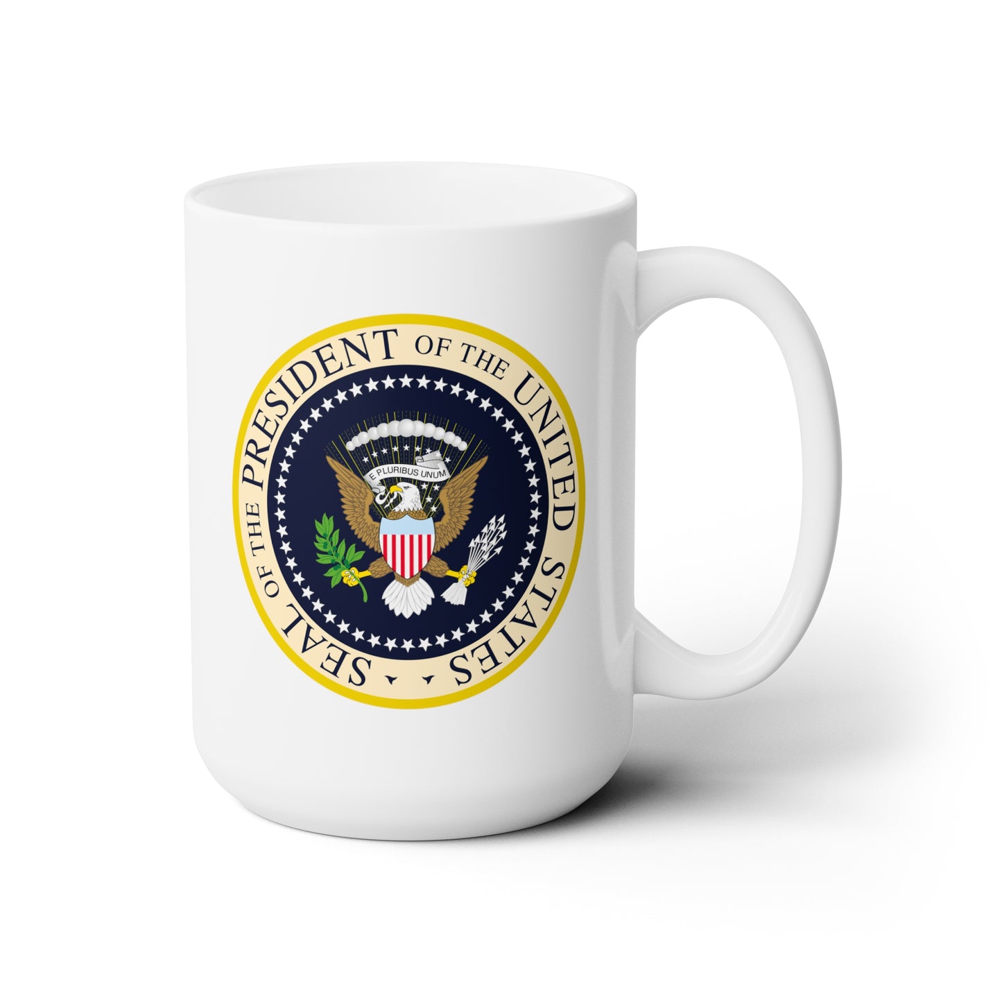 Presidential Seal Coffee Mug - Double Sided White Ceramic 15oz by TheGlassyLass.com