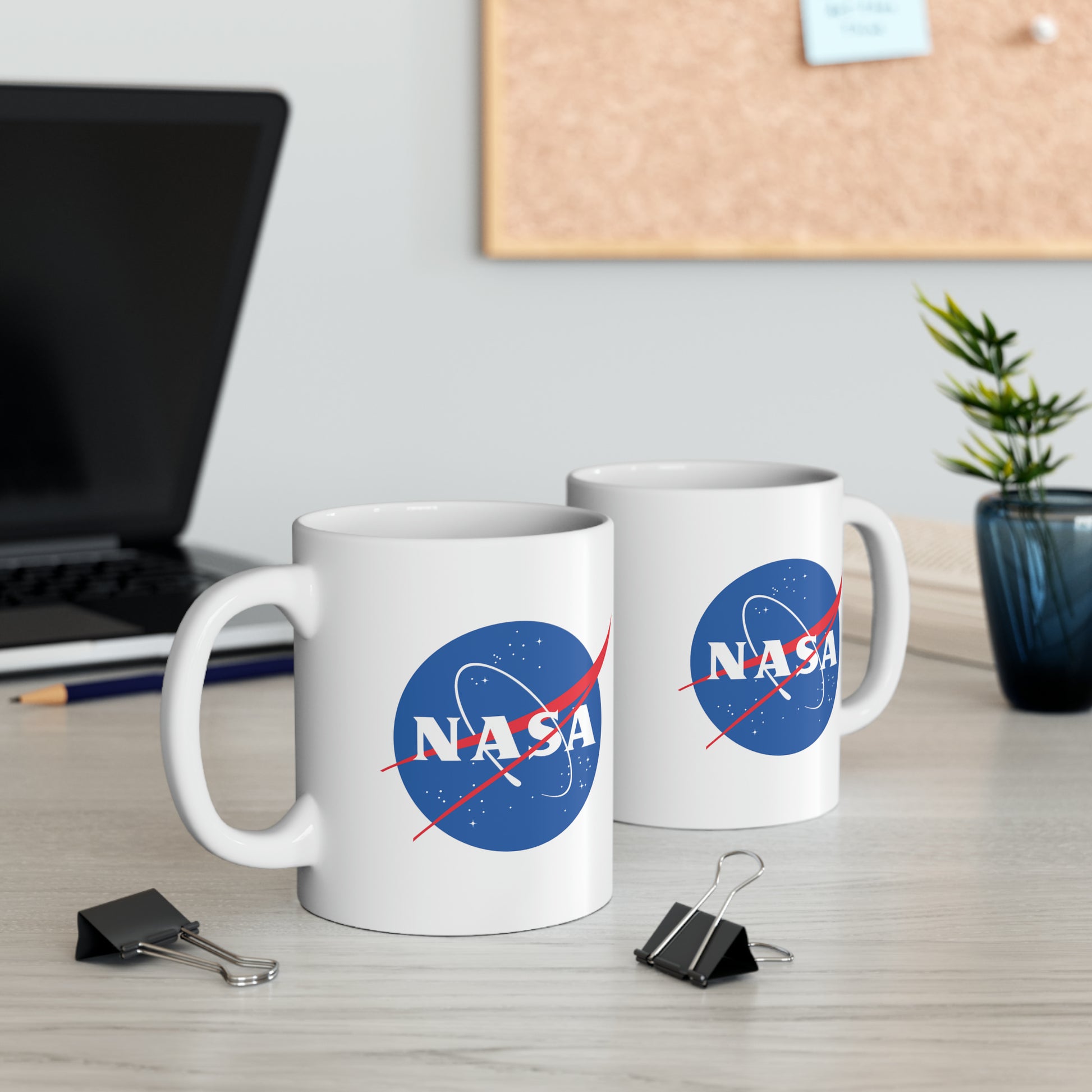 NASA Seal Coffee Mug - Double Sided White Ceramic 11oz by TheGlassyLass.com