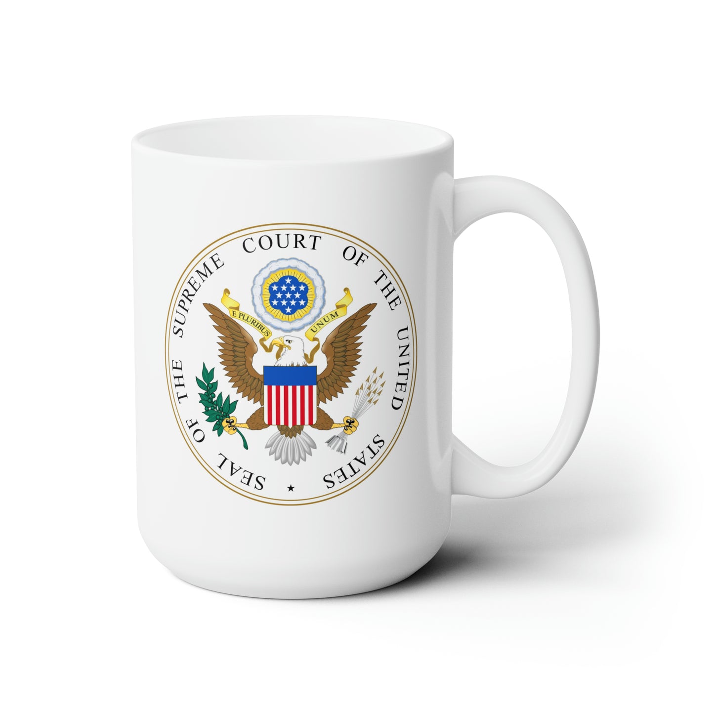 US Supreme Court Seal Coffee Mug - Double Sided White Ceramic 15oz by TheGlassyLass.com