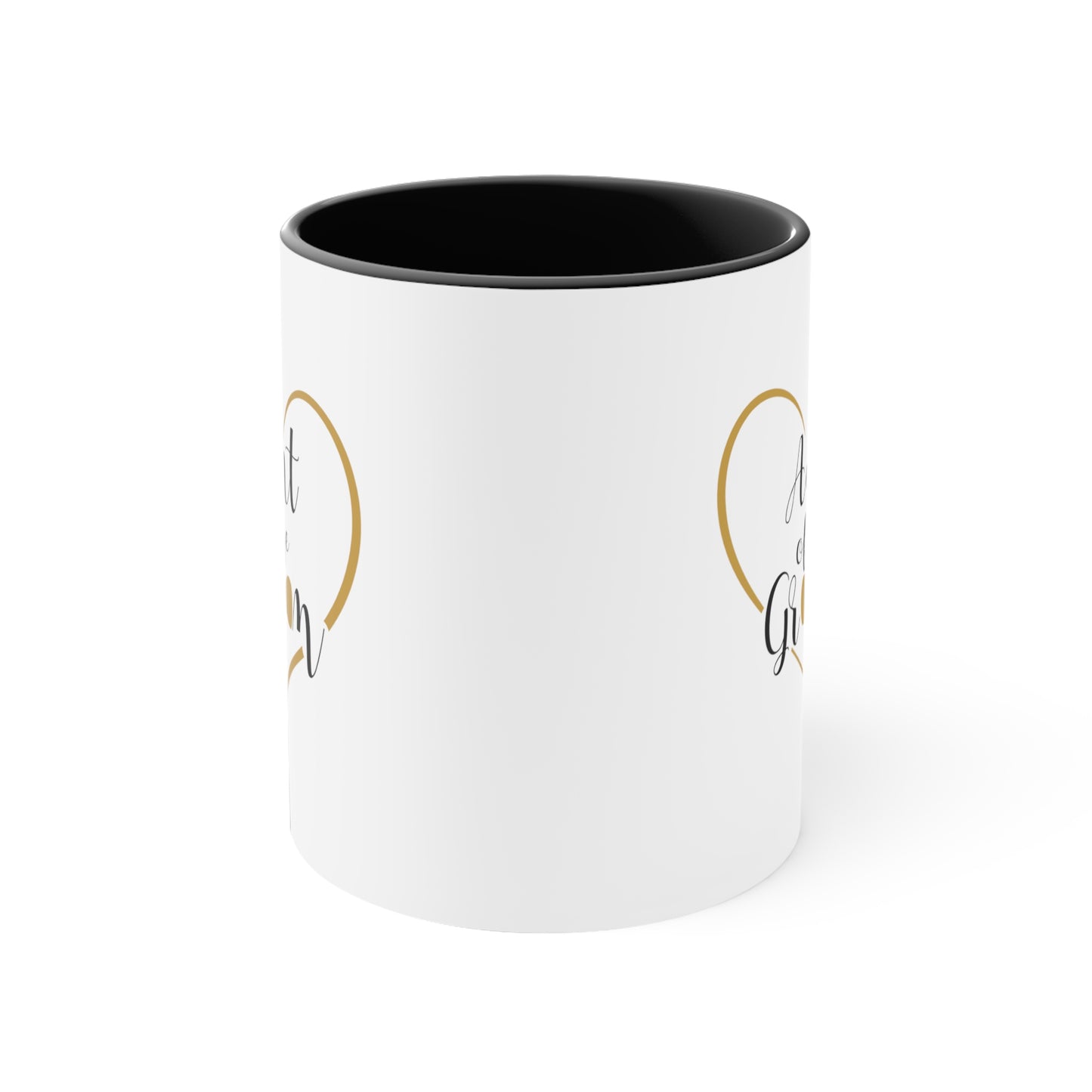 Aunt of the Groom Coffee Mug - Double Sided Black Accent Ceramic 11oz by TheGlassyLass.com