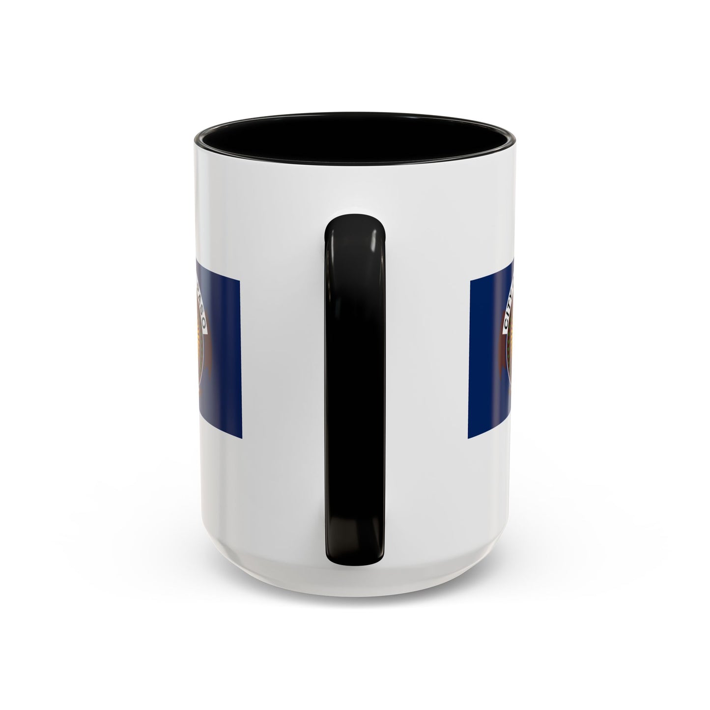 City of El Paso Seal Coffee Mug - Double Sided Print, Black Accent White Ceramic, 15oz by TheGlassyLass.com