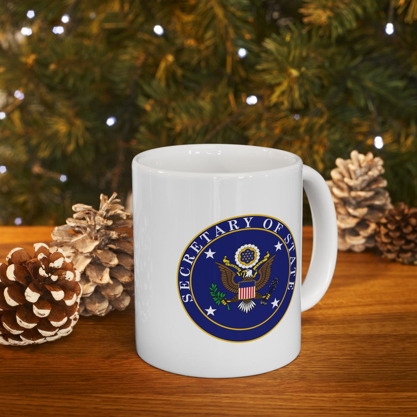 US Secretary of State Coffee Mug - Double Sided Print White Ceramic 11oz by TheGlassyLass.com
