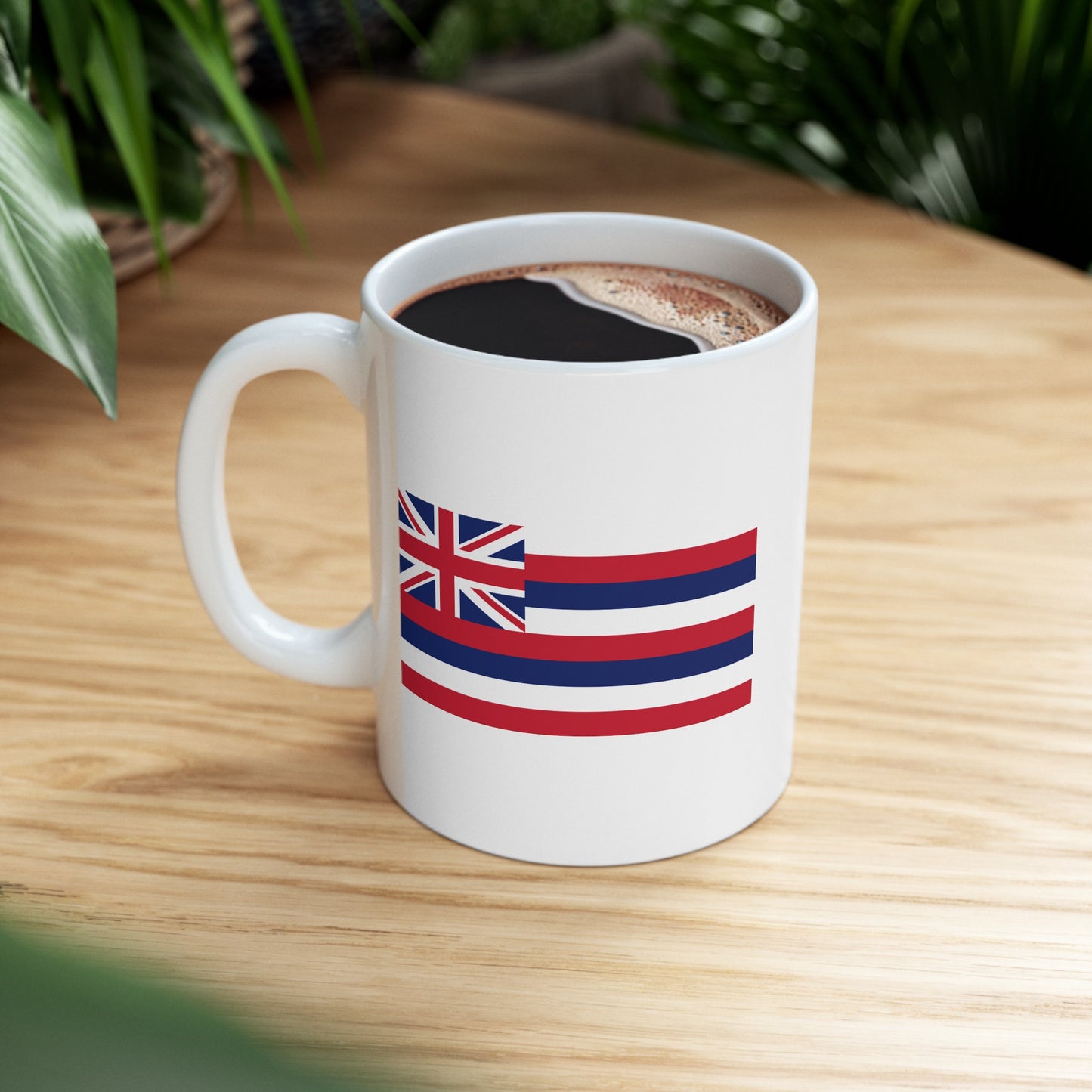 Hawaii State Flag - Double Sided White Ceramic Coffee Mug 11oz by TheGlassyLass.com