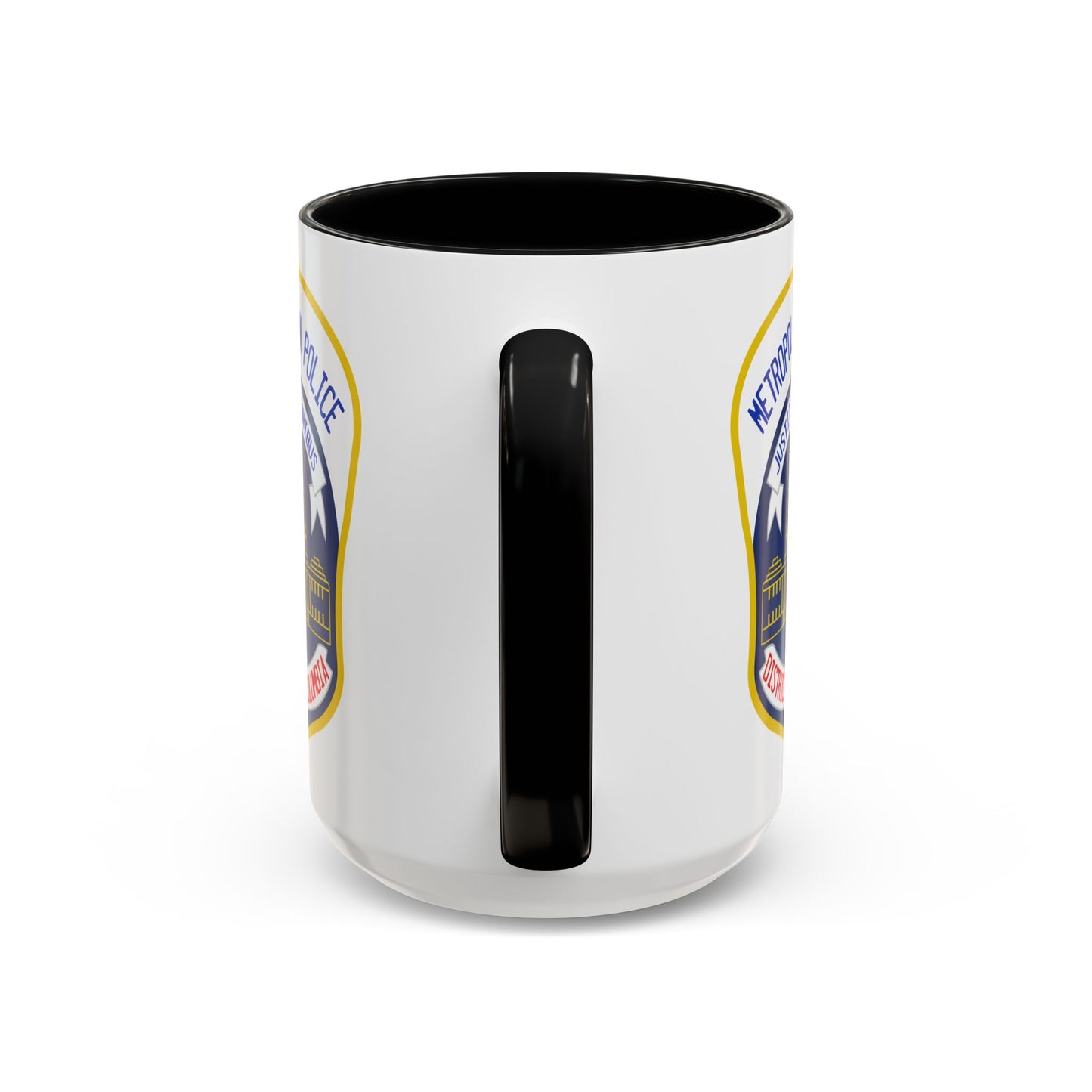 District of Columbia Metropolitan Police Seal Coffee Mug - Double Sided Print, Black Accent White Ceramic, 15oz by TheGlassyLass.com