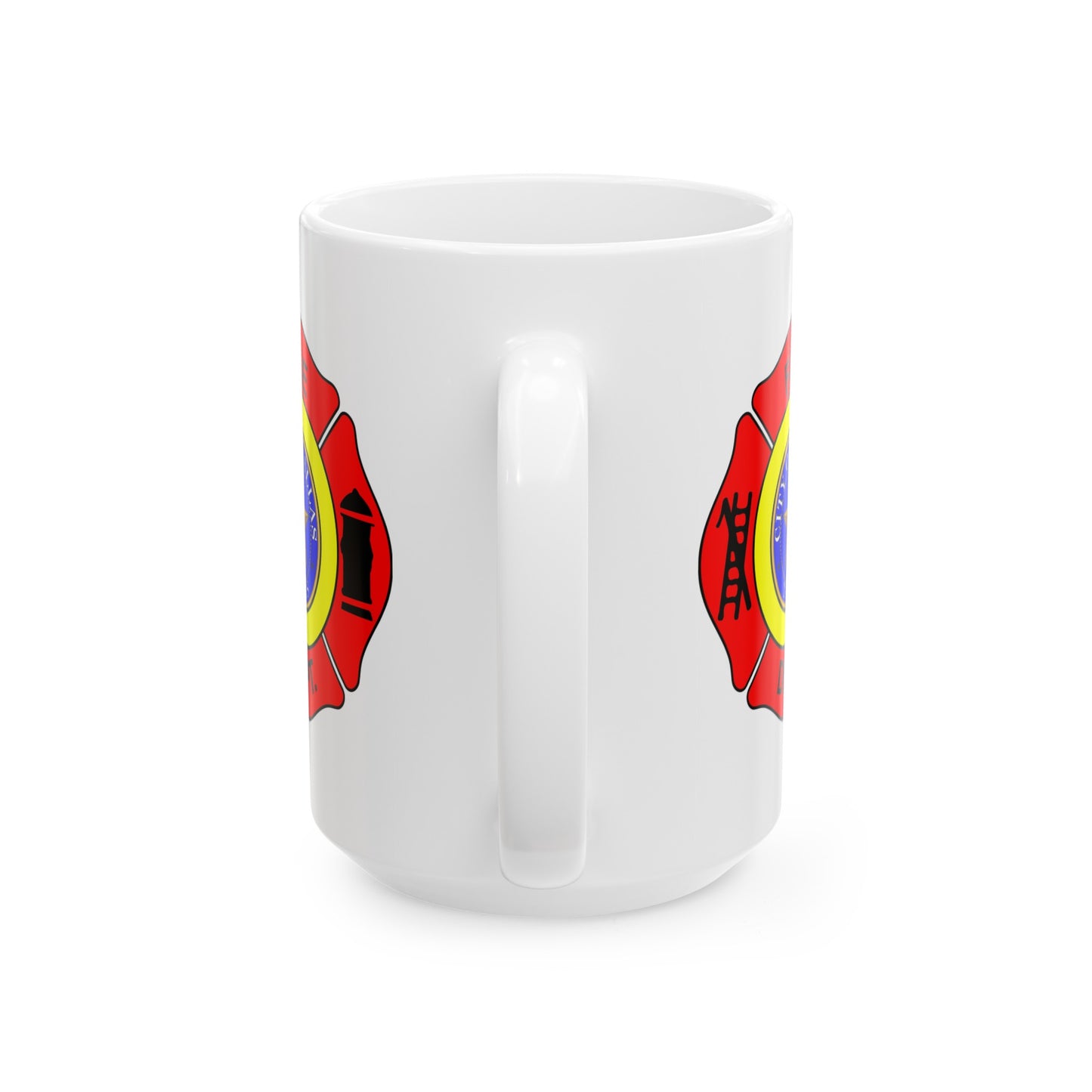 Dallas Fire Department Coffee Mug - Double Sided Print White Ceramic 15oz by TheGlassyLass.com