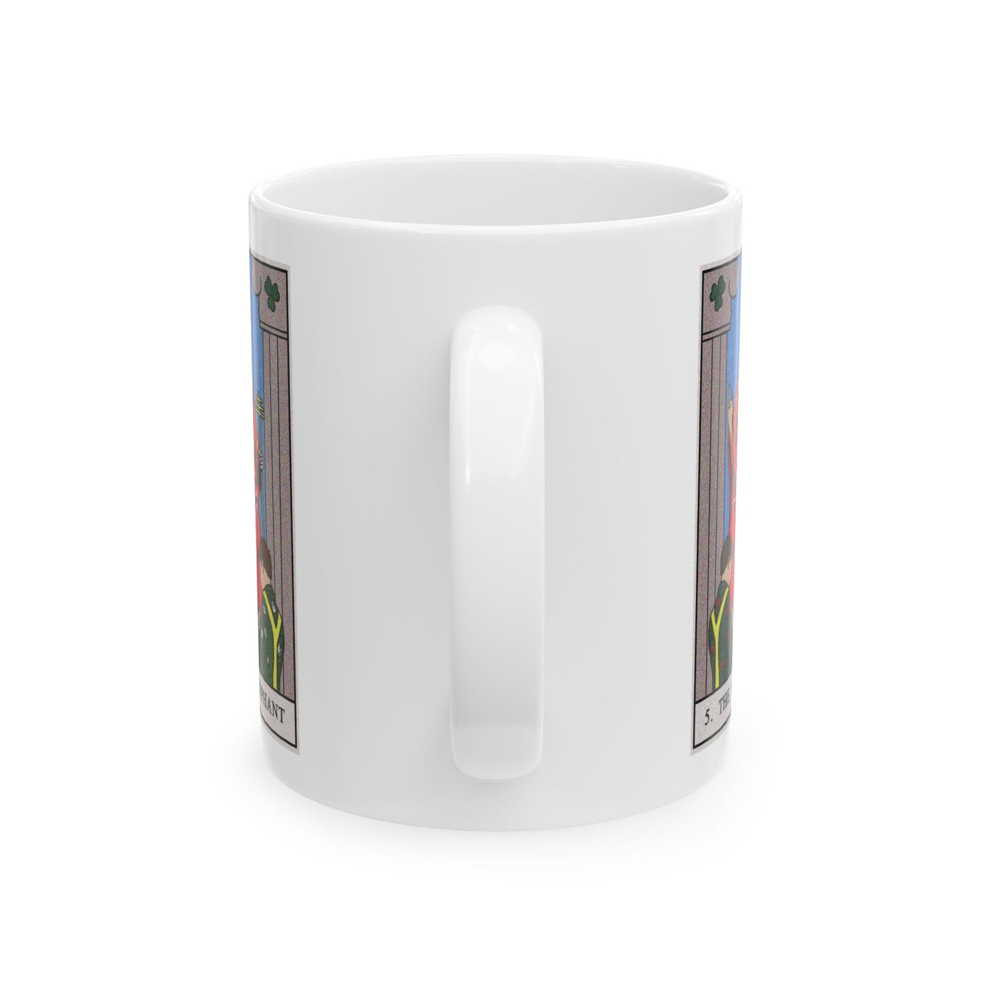 The Hierophant Tarot Card Coffee Mug - Double Sided Print, White Ceramic, 11oz by TheGlassyLass.com