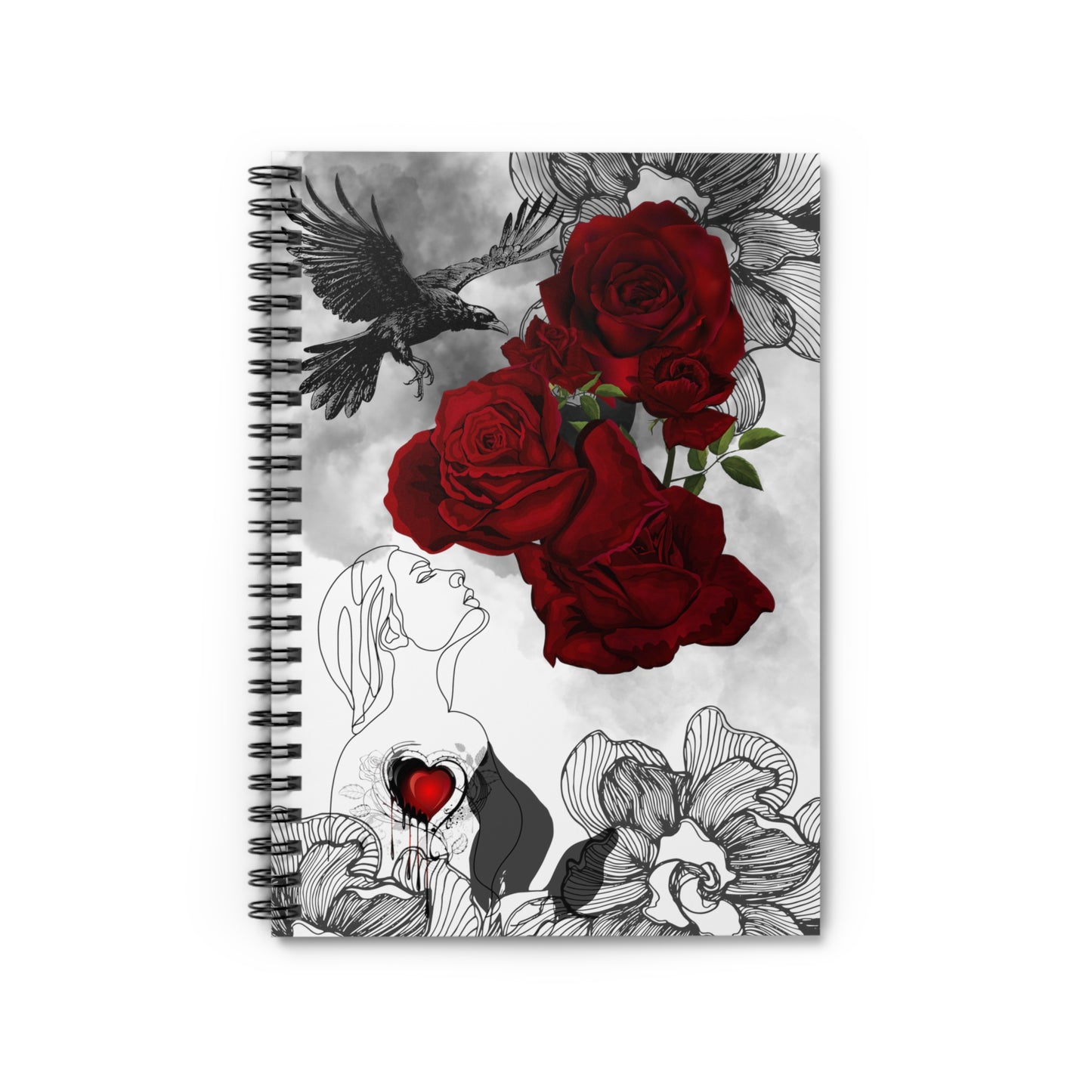 Wounded Heart: Spiral Notebook - Log Books - Journals - Diaries - and More Custom Printed by TheGlassyLass