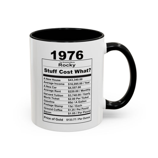 Keepin it Real Since 1976 Coffee Mug - Double Sided Print, Black Accent White Ceramic, 11oz by TheGlassyLass.com