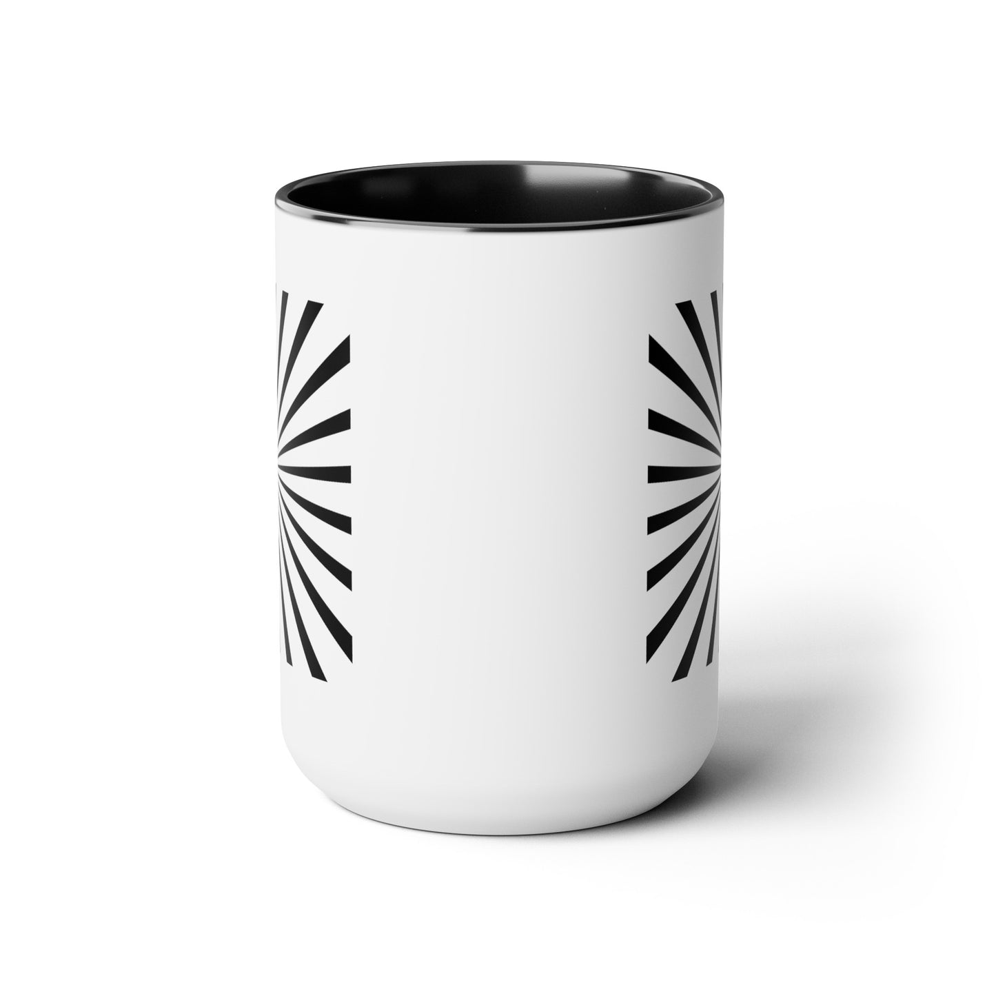 Hypnotize Coffee Mug - Double Sided Black Accent White Ceramic 15oz by TheGlassyLass.com