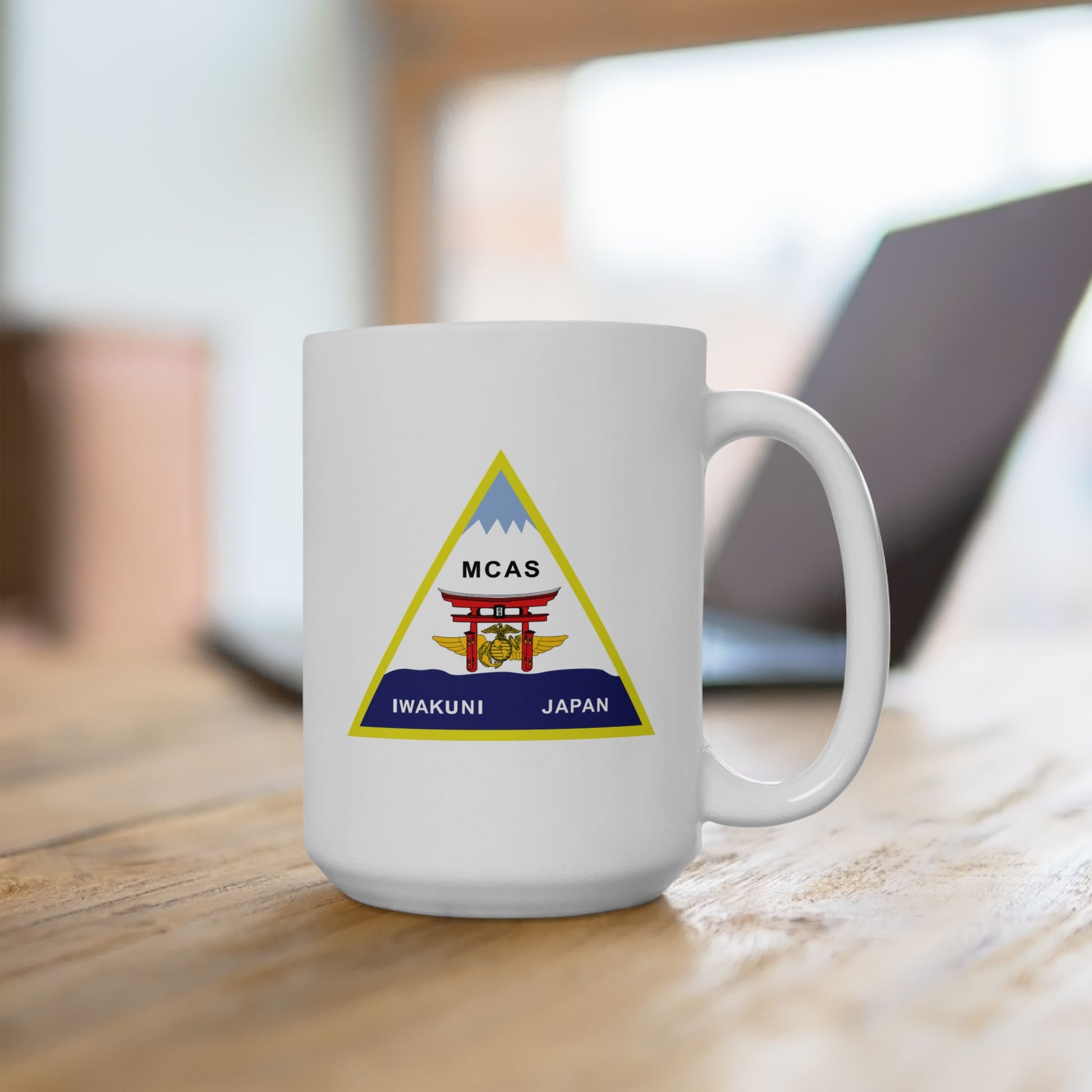 Marine Corps Air Station Iwakuni Japan Coffee Mug - Double Sided White Ceramic 15oz by TheGlassyLass.com