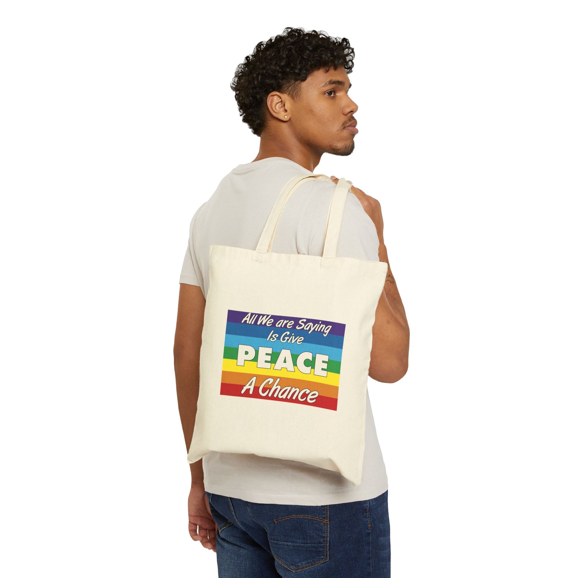 Give Peace a Chance Tote Bag - Heavyweight 100% Cotton Canvas by TheGlassyLass.com