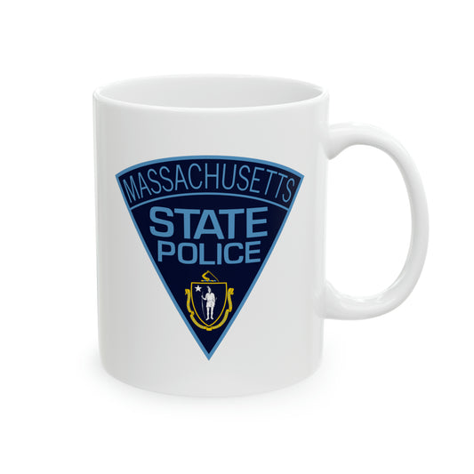Massachusetts State Police Coffee Mug - Double Sided White Ceramic 11oz by TheGlassyLass.com