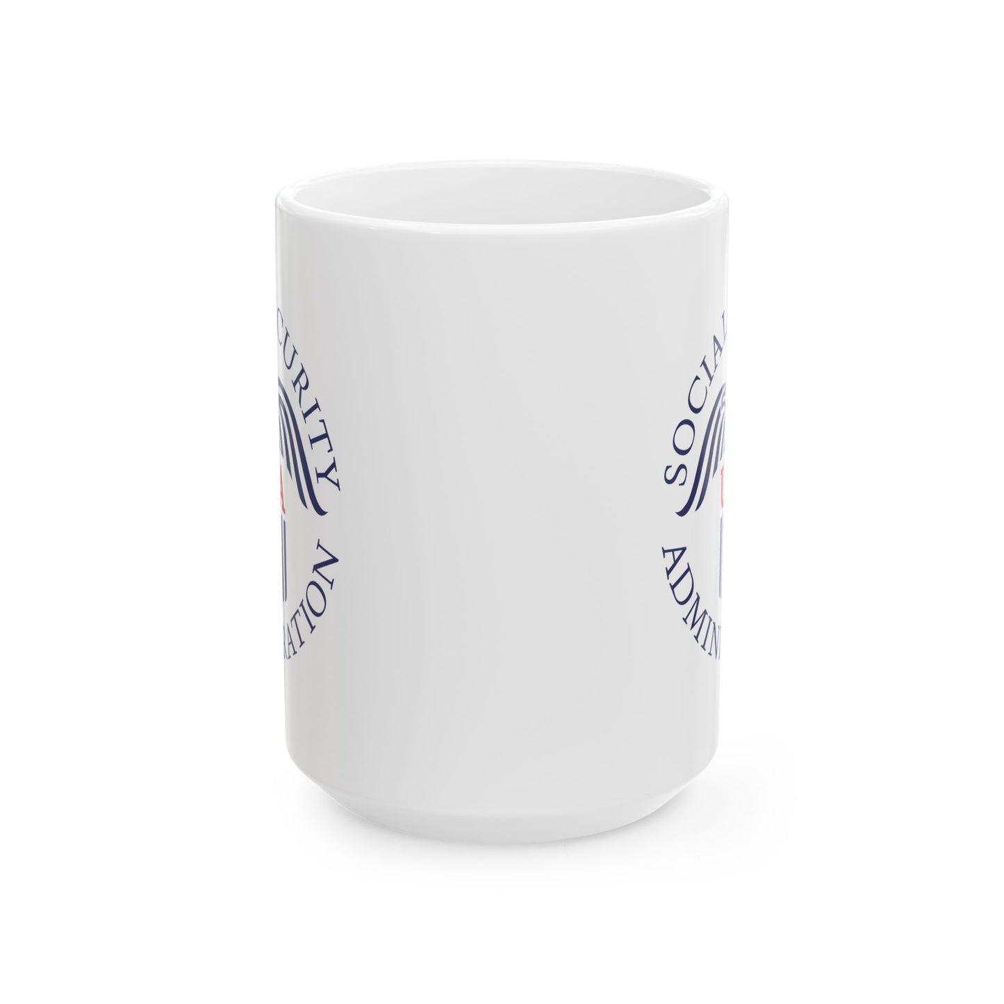 Social Security Administration Seal Coffee Mug - Double Sided Print, White Ceramic, 15oz by TheGlassyLass.com