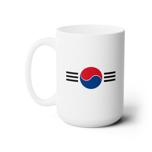 South Korean Air Force Roundel Coffee Mug - Double Sided White Ceramic 15oz - by TheGlassyLass.com