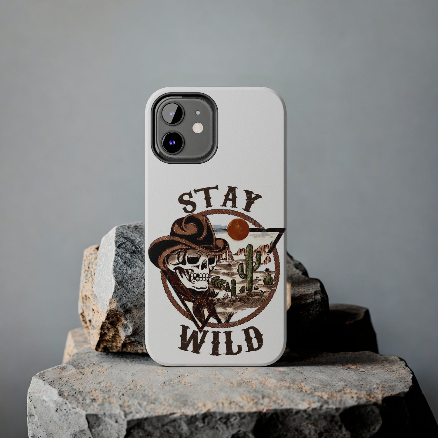 Stay Wild Cowboy Skull: iPhone Tough Case Design - Wireless Charging - Superior Protection - Original Designs by TheGlassyLass.com